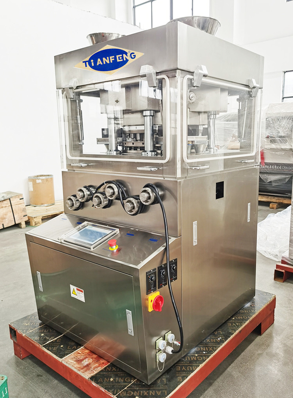 เครื่องอัดยาเม็ดแบบโรตารี่ความเร็วสูง 189000 ชิ้น/ชั่วโมง 3 เอาท์พุต 5.5KW มอเตอร์