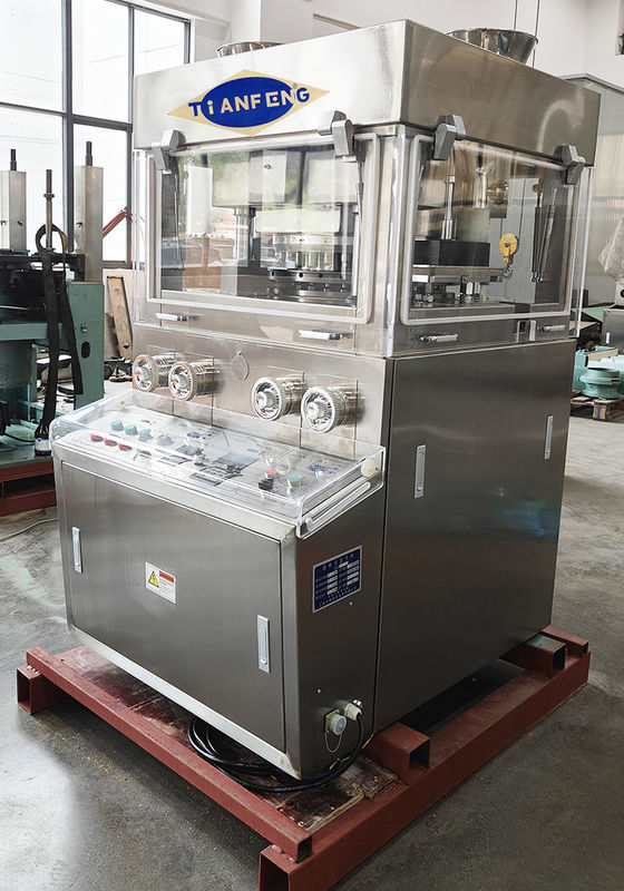 ZPW31 เครื่องอัดยาเม็ดชนิดโรตารีสองชั้น 60,000 ชิ้นต่อชั่วโมงพร้อมตัวป้อนบังคับ 2 ตัว