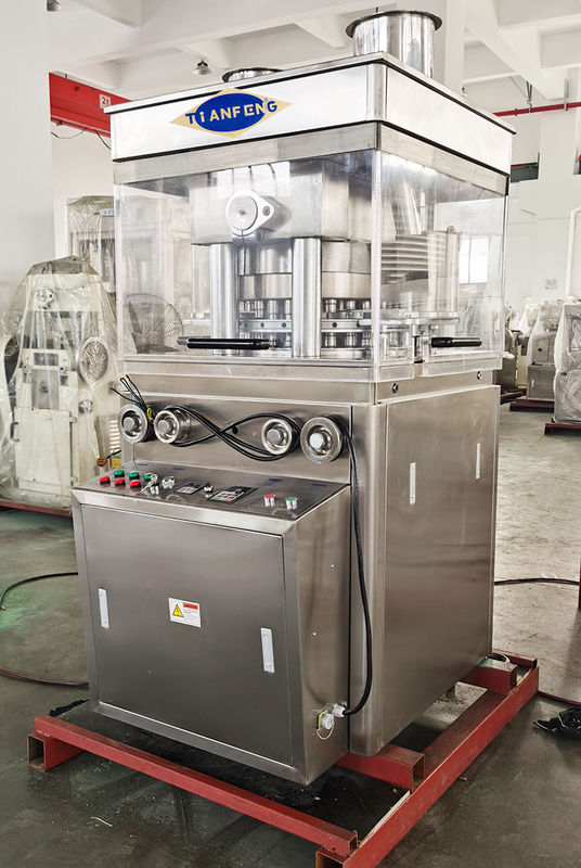 ความดันสูงสุด 100KN เครื่องพิมพ์แท็บเล็ตหมุนสําหรับเส้นการผลิตแท็บเล็ต TCCA