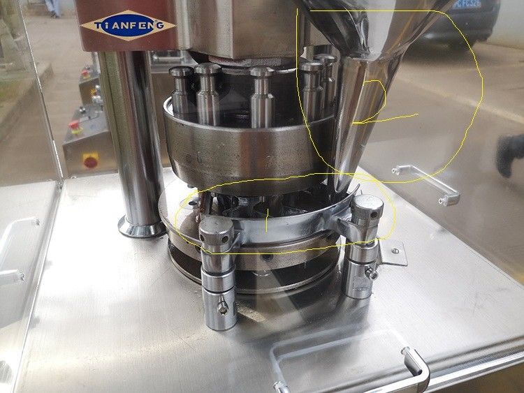 ZP5 ZP7 ZP9 เครื่องบดแท็บเล็ตหมุนสําหรับอุตสาหกรรมอาหารเคมี ความดัน 60kN